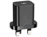 Baseus 20W Super Si Quick Charger 1C UK Black With Baseus Simple Wisdom Data Cable